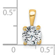 14k 1 carat Certified Lab Grown Diamond VS/SI+ G+ Round Complete Four Prong Pendant - Birthstone Company