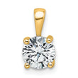 14k 1 carat Lab Grown Diamond VS/SI+ G+ Round Complete Four Prong Pendant