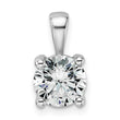 14k White Gold 1 1/2 carat Certified Lab Grown Diamond VS/SI+ G+ Round Complete Four Prong Pendant - Birthstone Company
