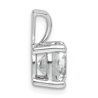 14k White Gold 2 1/2 carat Lab Grown Diamond VS+ F+ Round Complete Four Prong Pendant - Birthstone Company
