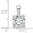14k White Gold 2 1/2 carat Lab Grown Diamond VS/SI+ G+ Round Complete Four Prong Pendant - Birthstone Company