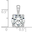 14k White Gold 3 carat Certified Lab Grown Diamond VS/SI+ G+ Round Complete Four Prong Pendant - Birthstone Company