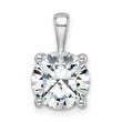 14k White Gold 3 carat Certified Lab Grown Diamond VS/SI+ G+ Round Complete Four Prong Pendant - Birthstone Company