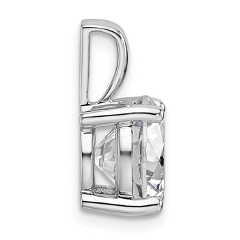 14k White Gold 4 carat Lab Grown Diamond VS+ F+ Round Complete Four Prong Pendant - Birthstone Company