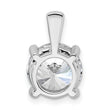 14k White Gold 4 carat Lab Grown Diamond VS+ F+ Round Complete Four Prong Pendant - Birthstone Company