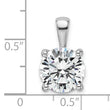 14k White Gold 4 carat Lab Grown Diamond VS/SI+ G+ Round Complete Four Prong Pendant - Birthstone Company