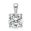 14k White Gold 4 carat Lab Grown Diamond VS/SI+ G+ Round Complete Four Prong Pendant - Birthstone Company