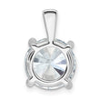 14k White Gold 5 carat Lab Grown Diamond VS/SI+ G+ Round Complete Four Prong Pendant - Birthstone Company