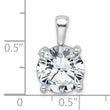 14k White Gold 5 carat Lab Grown Diamond VS/SI+ G+ Round Complete Four Prong Pendant - Birthstone Company