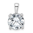 14k White Gold 5 carat Certified Lab Grown Diamond VS+ F+ Round Complete Four Prong Pendant - Birthstone Company