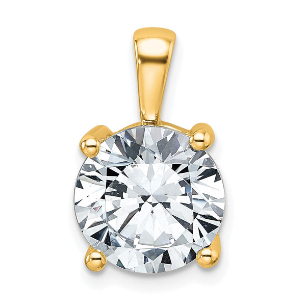 14k 5 carat Lab Grown Diamond VS/SI+ G+ Round Complete Four Prong Pendant - Birthstone Company
