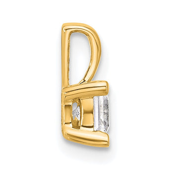 14k 1/2 carat Lab Grown Diamond VS+ F+ Princess Complete Four Prong Pendant - Birthstone Company