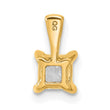 14k 1/2 carat Lab Grown Diamond VS/SI+ G+ Princess Complete Four Prong Pendant - Birthstone Company