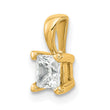 14k 1/2 carat Lab Grown Diamond VS/SI+ G+ Princess Complete Four Prong Pendant - Birthstone Company