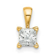 14k 1/2 carat Lab Grown Diamond VS/SI+ G+ Princess Complete Four Prong Pendant - Birthstone Company