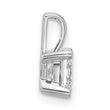 14k White Gold 3/4 carat Lab Grown Diamond VS+ F+ Princess Complete Four Prong Pendant - Birthstone Company