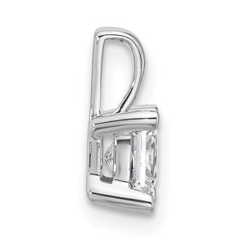 14k White Gold 3/4 carat Lab Grown Diamond VS+ F+ Princess Complete Four Prong Pendant - Birthstone Company