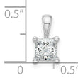 14k White Gold 3/4 carat Lab Grown Diamond VS+ F+ Princess Complete Four Prong Pendant - Birthstone Company