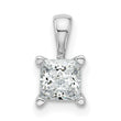 14k White Gold 3/4 carat Lab Grown Diamond VS+ F+ Princess Complete Four Prong Pendant - Birthstone Company