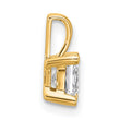14k 3/4 carat Lab Grown Diamond VS+ F+ Princess Complete Four Prong Pendant - Birthstone Company