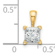14k 3/4 carat Certified Lab Grown Diamond VS/SI+ G+ Princess Complete Four Prong Pendant - Birthstone Company