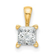 14k 3/4 carat Lab Grown Diamond VS+ F+ Princess Complete Four Prong Pendant - Birthstone Company