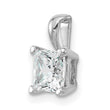 14k White Gold 1 carat Lab Grown Diamond VS/SI+ G+ Princess Complete Four Prong Pendant - Birthstone Company