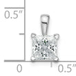 14k White Gold 1 carat Lab Grown Diamond VS/SI+ G+ Princess Complete Four Prong Pendant - Birthstone Company