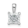 14k White Gold 1 carat Lab Grown Diamond VS/SI+ G+ Princess Complete Four Prong Pendant - Birthstone Company