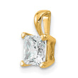14k 1 carat Lab Grown Diamond VS+ F+ Princess Complete Four Prong Pendant - Birthstone Company