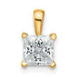 14k 1 carat Lab Grown Diamond VS+ F+ Princess Complete Four Prong Pendant