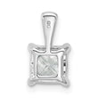 14k White Gold 1 1/2 carat Lab Grown Diamond VS+ F+ Princess Complete Four Prong Pendant - Birthstone Company