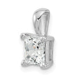 14k White Gold 1 1/2 carat Lab Grown Diamond VS+ F+ Princess Complete Four Prong Pendant - Birthstone Company
