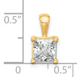 14k 1 1/2 carat Lab Grown Diamond VS/SI+ G+ Princess Complete Four Prong Pendant - Birthstone Company