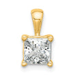 14k 1 1/2 carat Lab Grown Diamond VS/SI+ G+ Princess Complete Four Prong Pendant - Birthstone Company