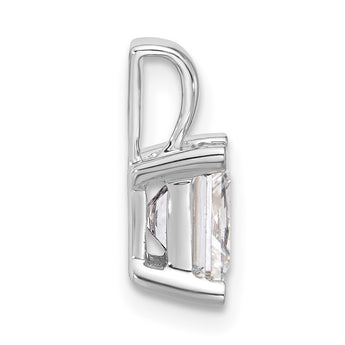 14k White Gold 2 carat Lab Grown Diamond VS+ F+ Princess Complete Four Prong Pendant - Birthstone Company