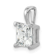 14k White Gold 2 carat Lab Grown Diamond VS+ F+ Princess Complete Four Prong Pendant - Birthstone Company