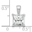 14k White Gold 2 carat Lab Grown Diamond VS+ F+ Princess Complete Four Prong Pendant - Birthstone Company