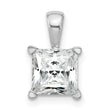 14k White Gold 2 carat Lab Grown Diamond VS+ F+ Princess Complete Four Prong Pendant - Birthstone Company