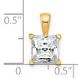 14k 2 carat Lab Grown Diamond VS/SI+ G+ Princess Complete Four Prong Pendant - Birthstone Company