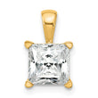 14k 2 carat Lab Grown Diamond VS/SI+ G+ Princess Complete Four Prong Pendant - Birthstone Company
