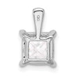 14k White Gold 2 1/2 carat Certified Lab Grown Diamond VS/SI+ G+ Princess Complete Four Prong Pendant - Birthstone Company