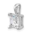 14k White Gold 2 1/2 carat Lab Grown Diamond VS+ F+ Princess Complete Four Prong Pendant - Birthstone Company