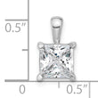 14k White Gold 2 1/2 carat Certified Lab Grown Diamond VS/SI+ G+ Princess Complete Four Prong Pendant - Birthstone Company