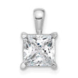 14k White Gold 2 1/2 carat Certified Lab Grown Diamond VS+ F+ Princess Complete Four Prong Pendant - Birthstone Company