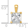 14k 2 1/2 carat Lab Grown Diamond VS+ F+ Princess Complete Four Prong Pendant - Birthstone Company
