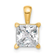 14k 2 1/2 carat Lab Grown Diamond VS/SI+ G+ Princess Complete Four Prong Pendant - Birthstone Company