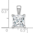 14k White Gold 3 carat Lab Grown Diamond VS+ F+ Princess Complete Four Prong Pendant - Birthstone Company