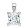 14k White Gold 3 carat Lab Grown Diamond VS+ F+ Princess Complete Four Prong Pendant - Birthstone Company