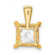 14k 3 carat Lab Grown Diamond VS+ F+ Princess Complete Four Prong Pendant - Birthstone Company